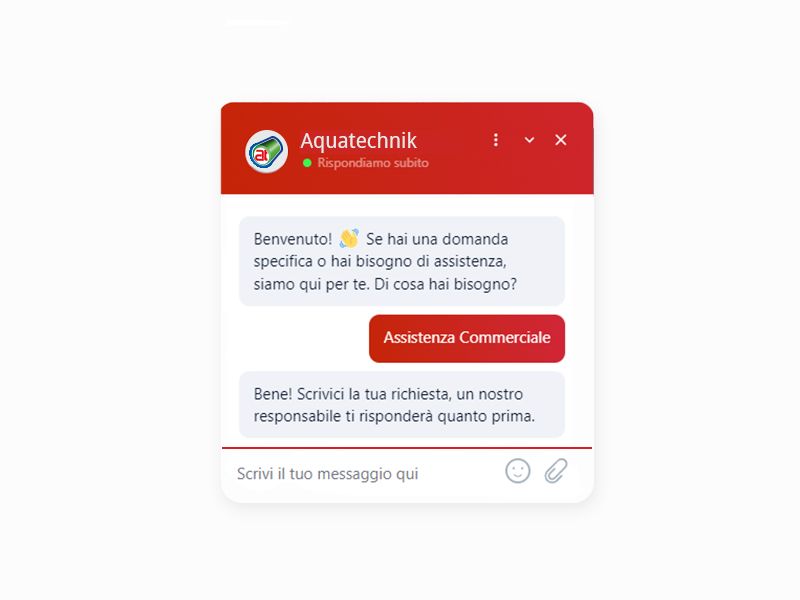 Nuovo servizio di assistenza Aquatechnik: arriva la live chat sul sito
