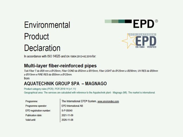 Aquatechnik ottiene la Dichiarazione EPD